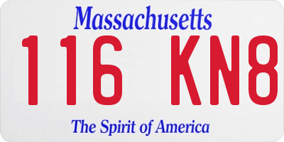 MA license plate 116KN8
