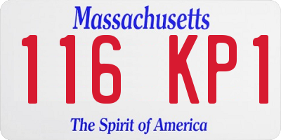 MA license plate 116KP1