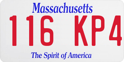 MA license plate 116KP4