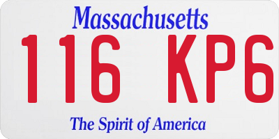 MA license plate 116KP6
