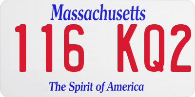 MA license plate 116KQ2