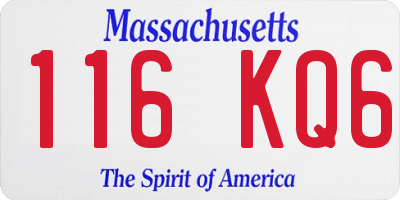 MA license plate 116KQ6