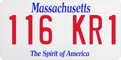 MA license plate 116KR1