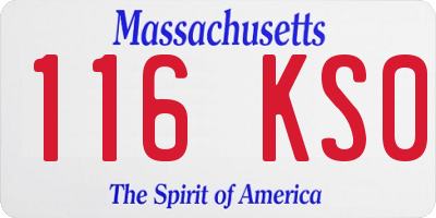 MA license plate 116KS0