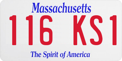 MA license plate 116KS1