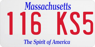 MA license plate 116KS5
