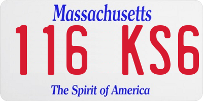 MA license plate 116KS6
