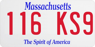 MA license plate 116KS9