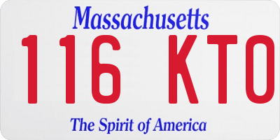 MA license plate 116KT0