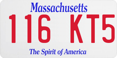 MA license plate 116KT5