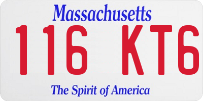 MA license plate 116KT6