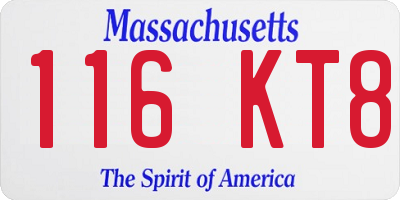 MA license plate 116KT8