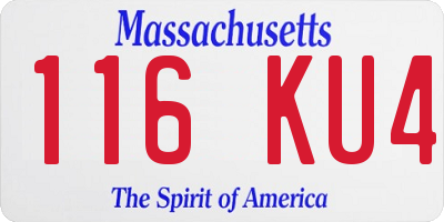 MA license plate 116KU4