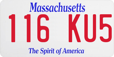 MA license plate 116KU5