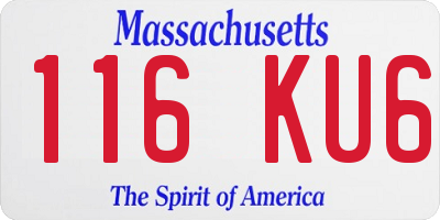 MA license plate 116KU6