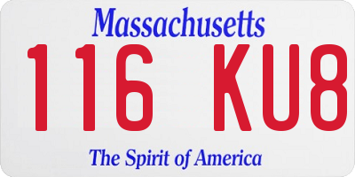 MA license plate 116KU8