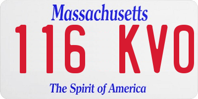 MA license plate 116KV0