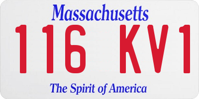 MA license plate 116KV1