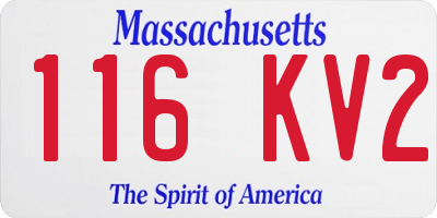 MA license plate 116KV2