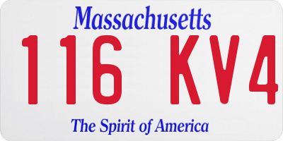 MA license plate 116KV4