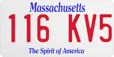 MA license plate 116KV5