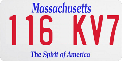 MA license plate 116KV7
