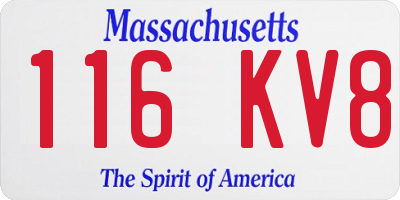 MA license plate 116KV8