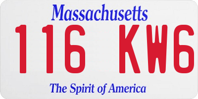 MA license plate 116KW6