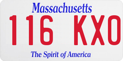 MA license plate 116KX0