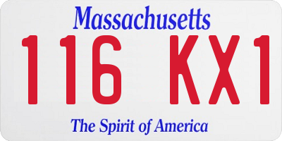 MA license plate 116KX1
