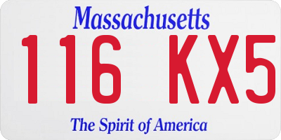 MA license plate 116KX5