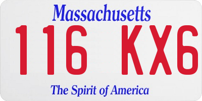MA license plate 116KX6
