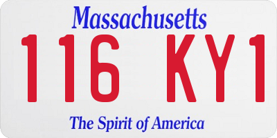 MA license plate 116KY1