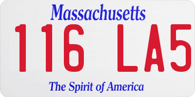 MA license plate 116LA5