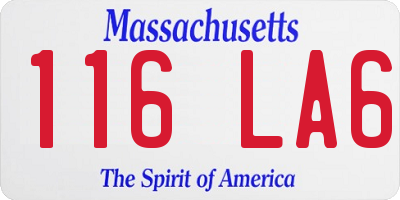 MA license plate 116LA6