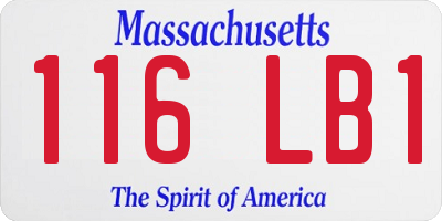 MA license plate 116LB1