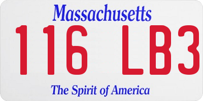 MA license plate 116LB3