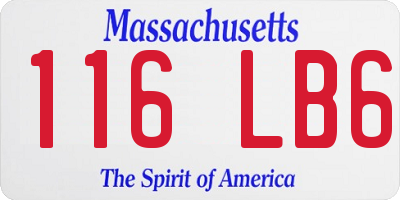 MA license plate 116LB6