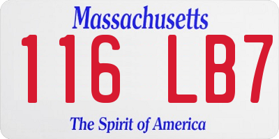 MA license plate 116LB7
