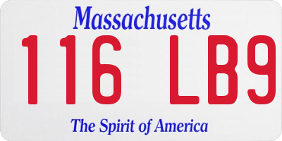 MA license plate 116LB9