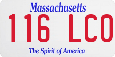 MA license plate 116LC0