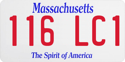 MA license plate 116LC1