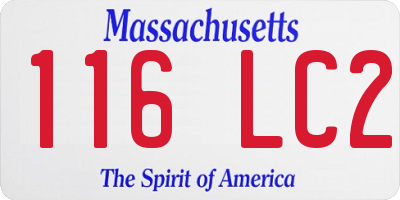 MA license plate 116LC2