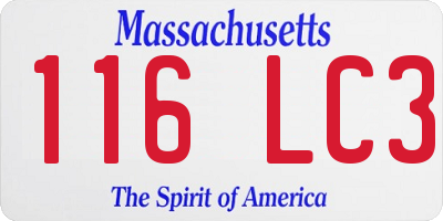 MA license plate 116LC3