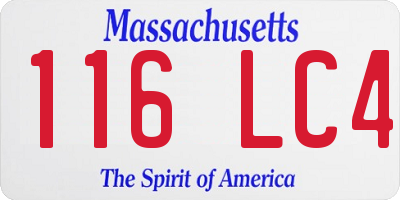 MA license plate 116LC4