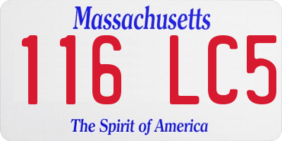 MA license plate 116LC5