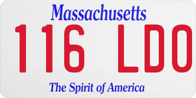 MA license plate 116LD0