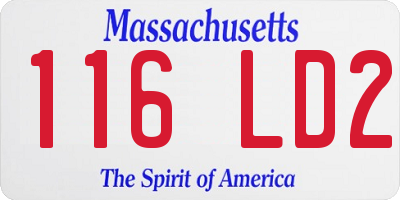 MA license plate 116LD2