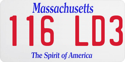 MA license plate 116LD3