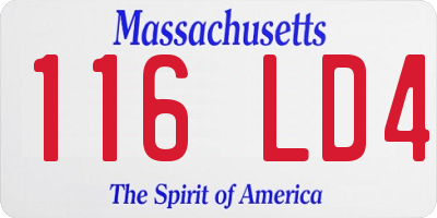 MA license plate 116LD4